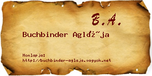 Buchbinder Aglája névjegykártya